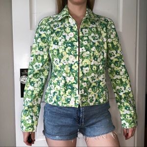 Green floral jacket